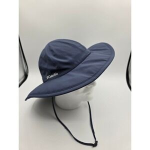 Columbia Womens O/S Sun Hat Wide Brim Boonie Bucket Navy Blue Outdoor Beach